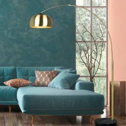 Trio Lighting Gulvlamper|Gulvlamper > Bueformet lampe Argentina, messing
