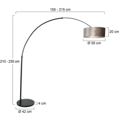 Gulvlamper|Gulvlamper ^ Steinhauer Bue-gulvlampe Sparkled Light sort/sølv
