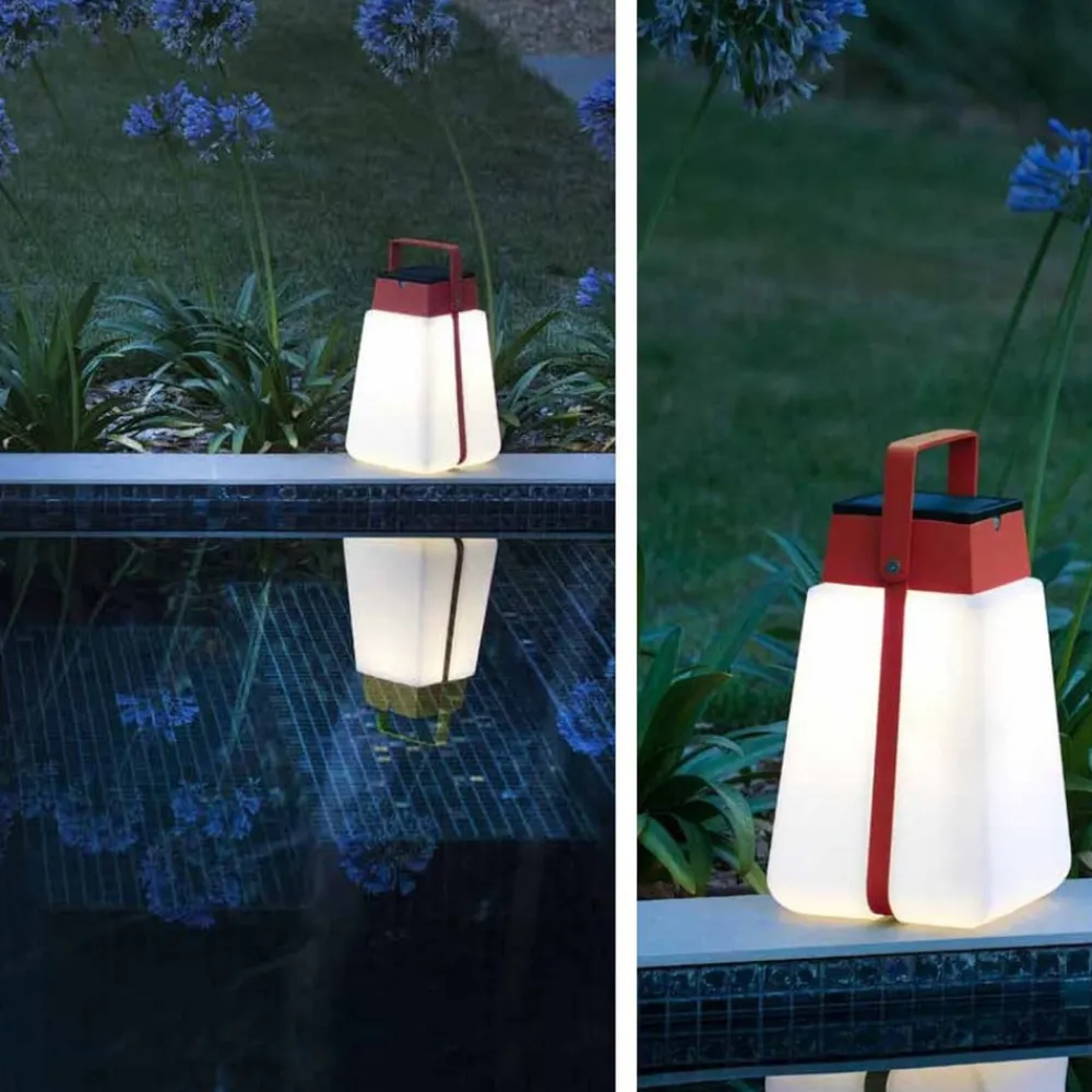 Solcellelamper ^ Les Jardins Bump 300 soldrevet lanterne, bærbar, rød