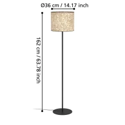 EGLO Gulvlamper > Butterburn gulvlampe, højde 162 cm, beige/grøn, metal/stof
