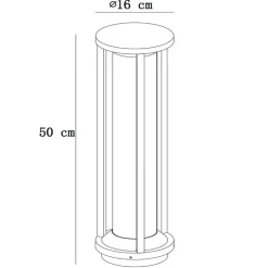 Sokkellamper ^ Lucide Cadix fodlampe i trykstøbt aluminium 50 cm