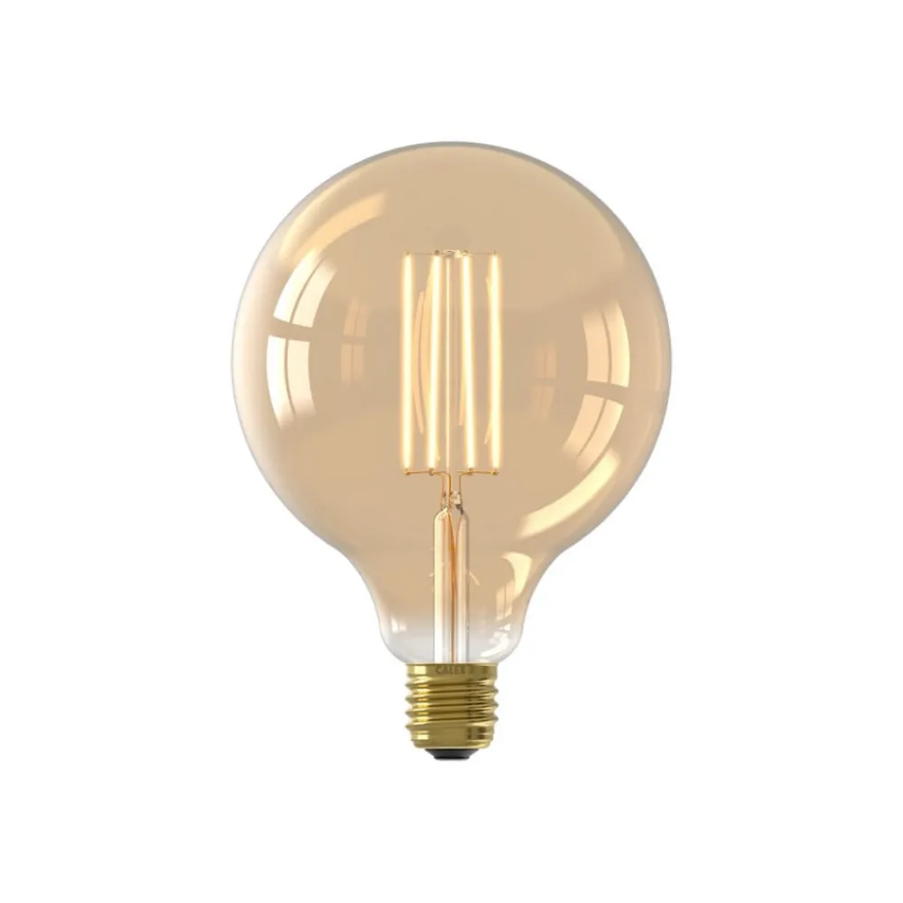 Calex Dæmpbar Led-Pære|Filament Pære > E27 G80 3,5W LED-filament 821 guld dæmpbar