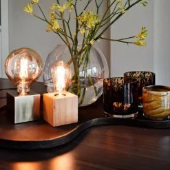 Dæmpbar Led-Pære|Filament Pære ^ Calex E27 G125 4,5 W LED-filament guld 821, dæmpes