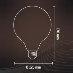 Calex Dæmpbar Led-Pære > G125 Top topforspejlet E27 4 W sort Ø12,5cm