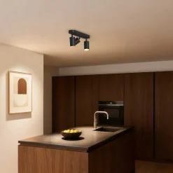 Calex Loftlamper|Loftlamper > GU10 loftspot, sort, længde 37 cm, 3 lyskilder, metal
