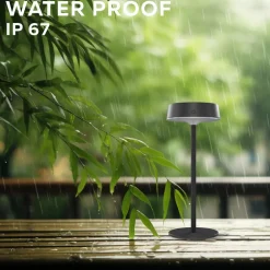 Calex Dekorationsbelysning|Solcellelamper > LED-bordlampe Parma, dæmpbar, sort