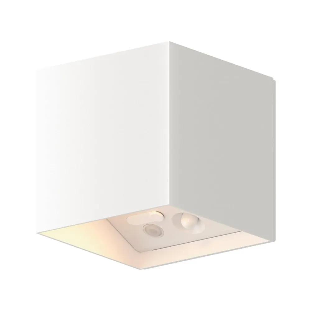 Calex Væglampe Med Sensor|Terrassebelysning > LED-udendørs væglampe med batteri og sensor Volterra, hvid, IP44