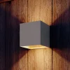 Væglampe Med Sensor ^ Calex LED-udendørs væglampe med batteri og sensor Volterra, sand, IP44