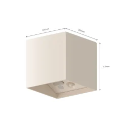 Væglampe Med Sensor ^ Calex LED-udendørs væglampe med batteri og sensor Volterra, sand, IP44