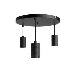 Calex Pendellamper > Retro pendellampe, rund, 3 lyskilder, sort