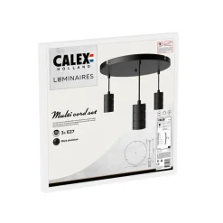 Calex Pendellamper > Retro pendellampe, rund, 3 lyskilder, sort