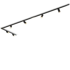 Calex Skinnesystem > skinnesæt, 6 GU10-spots, sort, længde 3 m, metal
