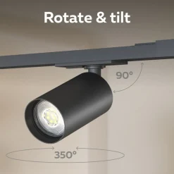 Calex Skinnesystem > skinnesæt, 6 GU10-spots, sort, længde 3 m, metal