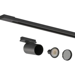 Calex Skinnesystem > skinnesæt, 4 GU10-spots, sort, længde 2 m, metal