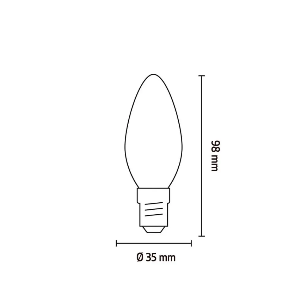 Calex Dæmpbar Led-Pære|Filament Pære > Smart E14 B35 stearinlys 4,9W 1800-3000K dæmpbar guld