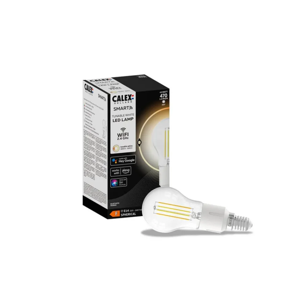 Calex Dæmpbar Led-Pære|Filament Pære > Smart E14 P45 LED 4,9 W filament 1800-3000K