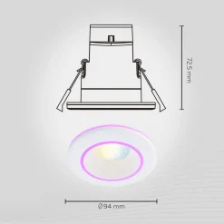Indbygningsspots|Spotlights ^ Calex Smart Halo downlight CCT RGB hvid