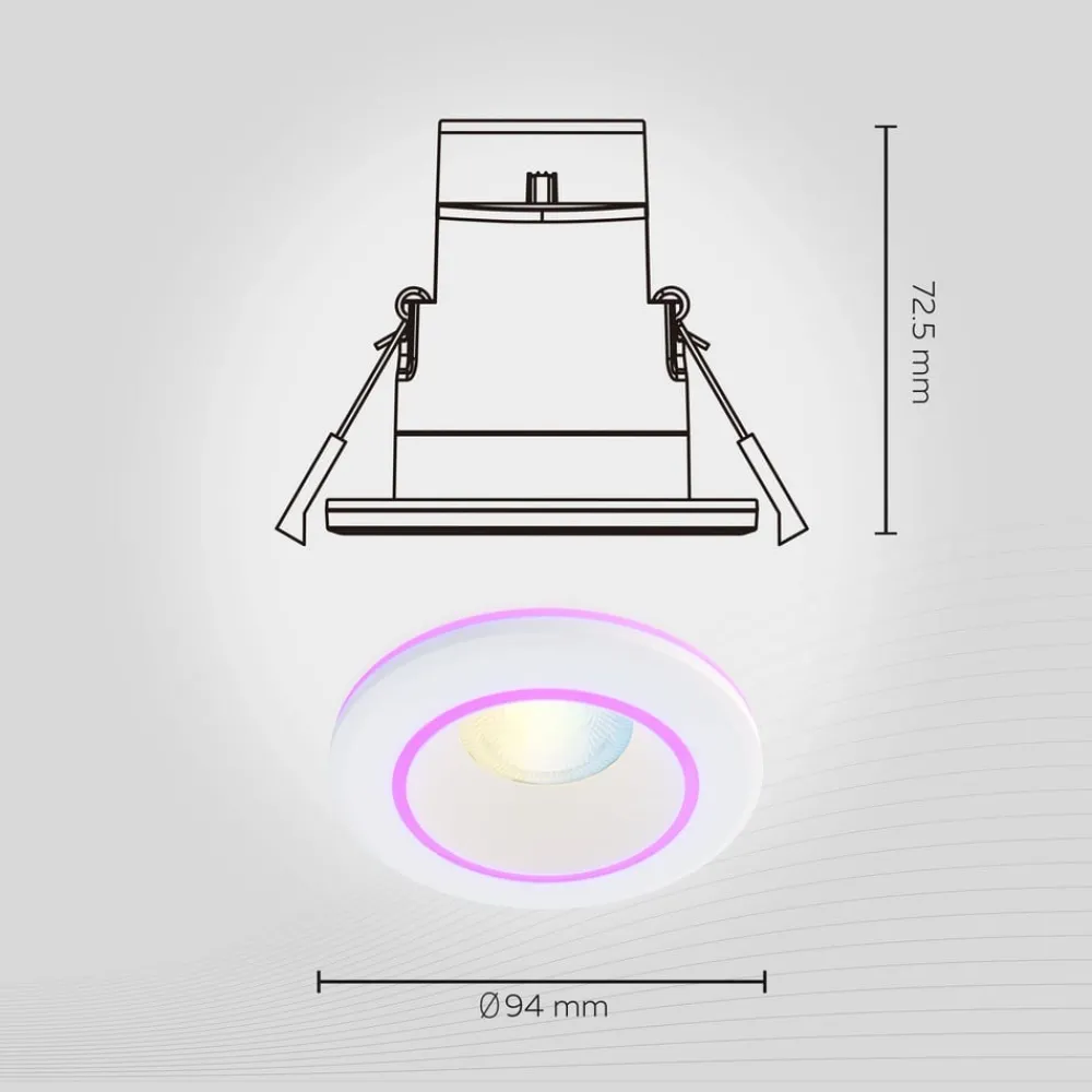Indbygningsspots|Spotlights ^ Calex Smart Halo downlight CCT RGB hvid