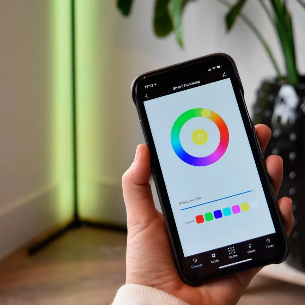 Calex Dekorationsbelysning > Smart LED-gulvlampe med fjernbetjening RGBW