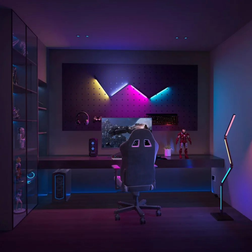 Calex Gulvlamper|Gulvlamper > Smart LED-gulvlampe, sammenklappelig WLAN CCT RGB