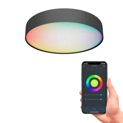 Calex Arbejdsrum/Kontor|Loftlamper > Smart LED-loftlampe Fabric, Ø 30 cm, RGBW, dæmpbar