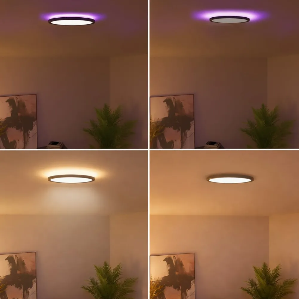 Calex Gang|Loftlamper > Smart LED-loftlampe HALO Ø 30 cm sort IP54 RGB CCT