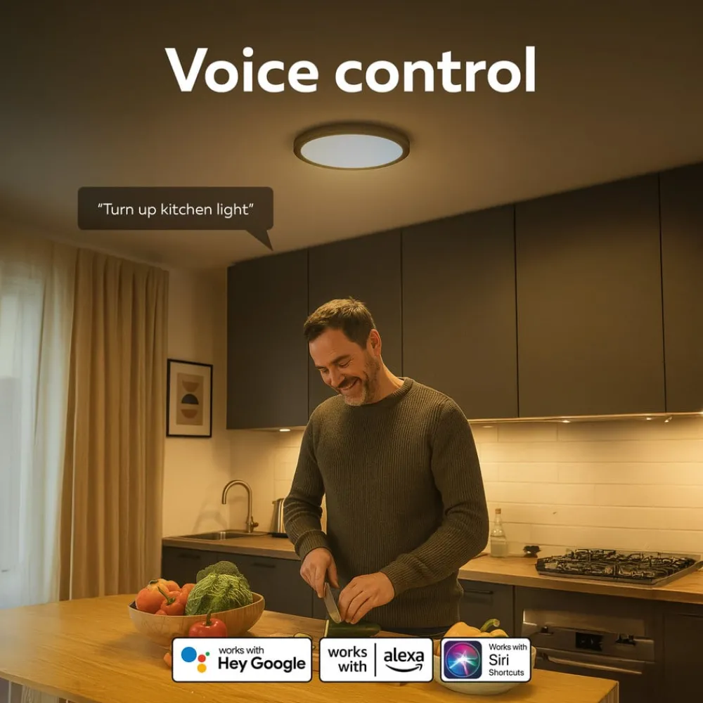 Calex Gang|Loftlamper > Smart LED-loftlampe HALO Ø 30 cm sort IP54 RGB CCT