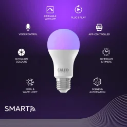 Calex Led Pærer|Smarte Lyskilder > Smart LED-pære E27 A60 9,4W CCT RGB