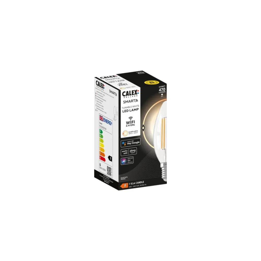 Calex Dæmpbar Led-Pære|Filament Pære > Smart LED-pære E14 B35 4,9W stearinlys 1800K-3000K