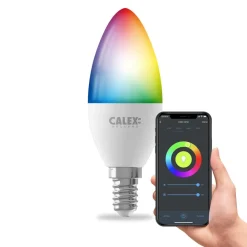Calex Dæmpbar Led-Pære|Smarte Lyskilder > Smart LED stearinlys E14 B35 4,9W CCT RGB