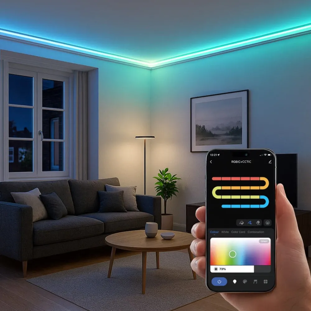 Calex Dekorationsbelysning|Led Strips > Smart LED-strip, længde 20 m, RGB, CCT fjernbetjening