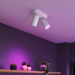 Spotlights ^ Calex Smart loftspot hvid længde 22 cm 2 lyskilder GU10-LED RGBW