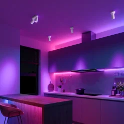 Spotlights ^ Calex Smart loftspot hvid længde 22 cm 2 lyskilder GU10-LED RGBW