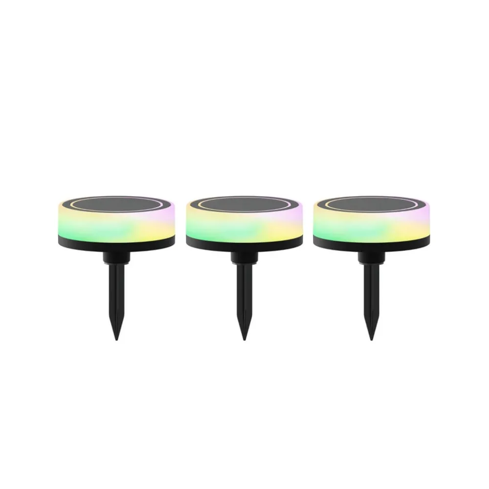 Gadebelysning ^ Calex Smart Outdoor Ground Spot, CCT RGB 3 lyskilder.