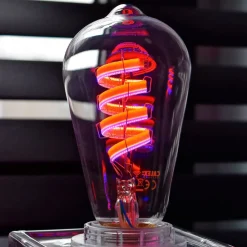 Dæmpbar Led-Pære|Filament Pære ^ Calex Smart Rustic E27 ST64 LED 4,9W Filament RGBW
