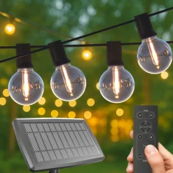 Dekorationsbelysning|Solcellelamper ^ Calex Solar-LED-lyskæde Vista, længde 20 meter, IP44