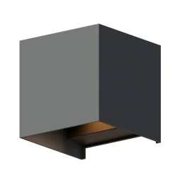 Calex Væglamper > udendørs LED-væglampe Cube, op/ned, højde 10 cm, antracit