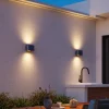 Calex Væglamper > udendørs LED-væglampe Potenza op/ned, IP44, sort/guld