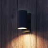 Væglamper ^ Calex udendørs væglampe Alba GU10, Downlight, sort, sensor