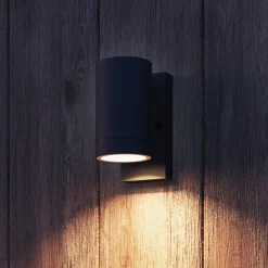Væglamper ^ Calex udendørs væglampe Alba GU10, Downlight, sort, sensor