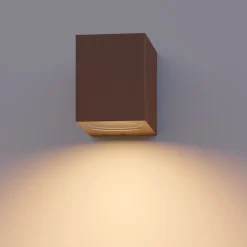 Calex Væglamper > udendørs væglampe GU10, downlight, højde 8 cm, rustbrun