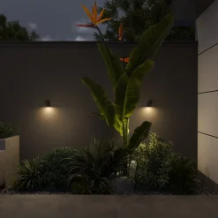 Calex Væglamper > udendørs væglampe GU10, downlight, højde 8 cm, rustbrun