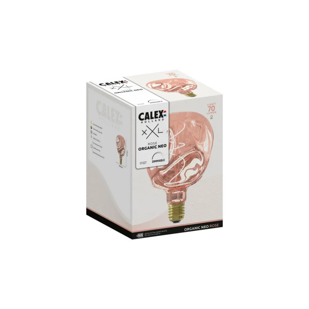 Dæmpbar Led-Pære|Filament Pære ^ Calex XXL Organic Neo LED E27 4 W G125 dim rose