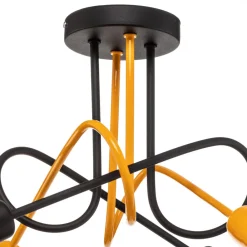 Loftlamper|Loftlamper ^ HELAM Cambridge loftlampe, 4 lyskilder, sort-orange