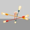 HELAM Loftlamper > Cambridge loftlampe 6 lyskilder, orange-rød-turkis