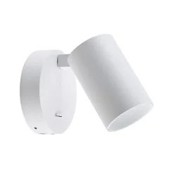 Deko-Light Væglamper|Væglamper > CAN TILT vægspot, hvid, Ø 10 cm, metal, afbryder, USB