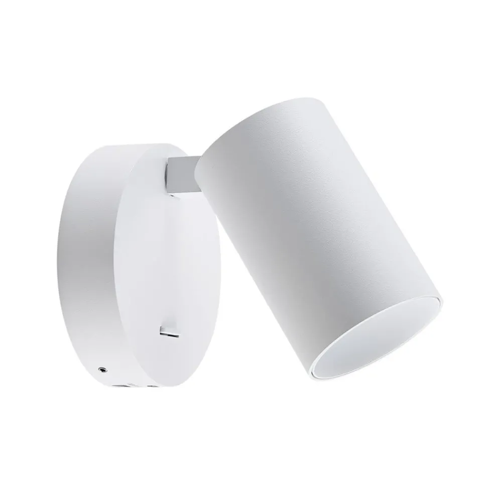 Deko-Light Væglamper|Væglamper > CAN TILT vægspot, hvid, Ø 10 cm, metal, afbryder, USB