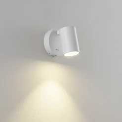 Deko-Light Væglamper|Væglamper > CAN TILT vægspot, hvid, Ø 10 cm, metal, afbryder, USB