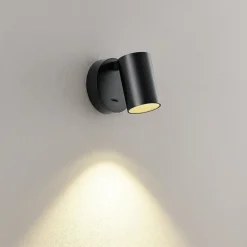 Deko-Light Væglamper|Væglamper > CAN TILT vægspot, sort, Ø 10 cm metal GU10 kontakt