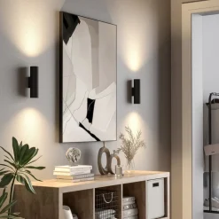 Deko-Light Væglamper|Væglamper > CAN væglampe, sort, 2 lyskilder, højde 22 cm, metal, GU10